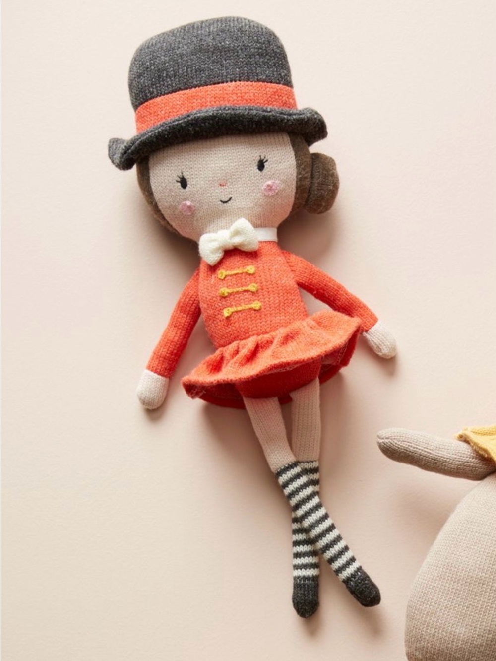 Anthropologie Lauvely Plush Girl Doll Red Holiday NWT